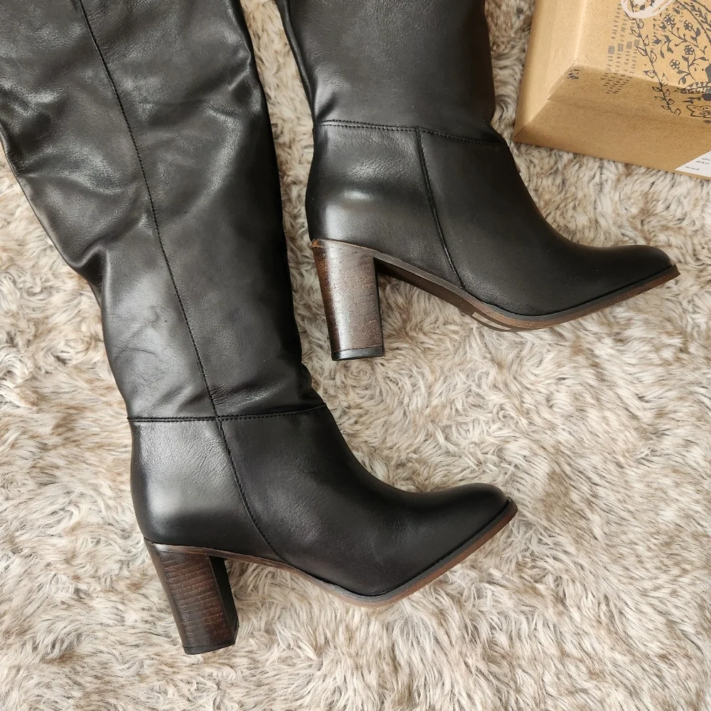 Free‎ People Georgie Over-the-knee Boots in Black Leather